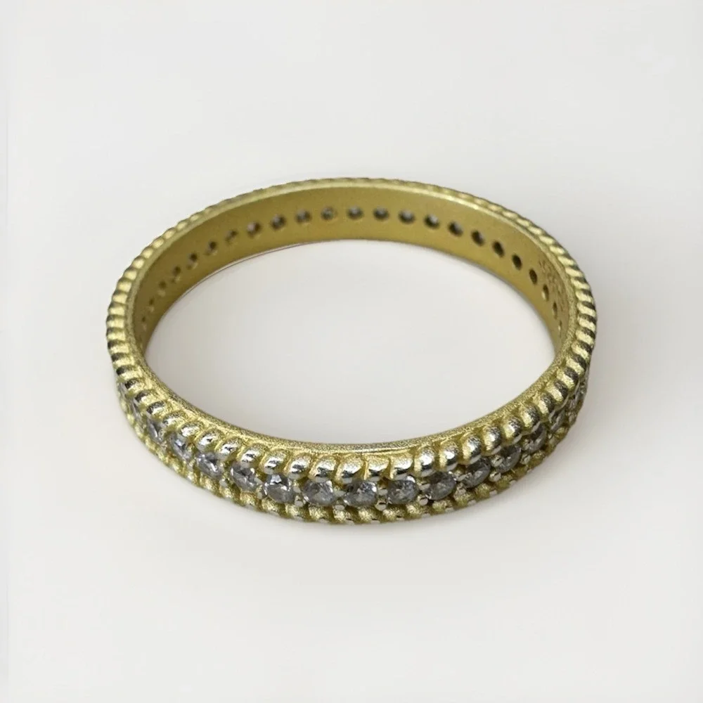 Stackable Ring Non Tarnish 14K Gold Plated Sterling Silver Size 9 Ring New
